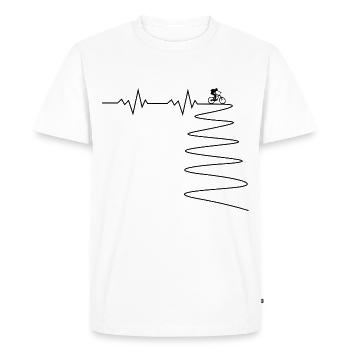 Fréquence cardiaque de vélo de montagne - T-shirt Premium bio Homme - blanc - Devant - Nico (187cm)