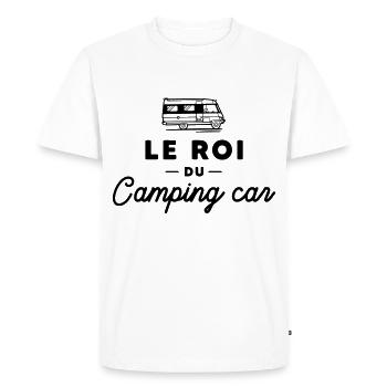 Le Roi du Camping-car Tshirt - T-shirt Premium bio Homme - blanc - Devant - Nico (187cm)