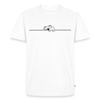 Dessin au trait Koala endormi - T-shirt Premium bio Homme - blanc - Devant - Nico (187cm)