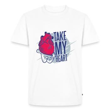 Take my heart Hertz - Men's Premium Organic T-Shirt - white - Front - Nico (187cm)