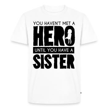 Ma soeur mon héros soeur héros - T-shirt Premium bio Homme - blanc - Devant - Nico (187cm)