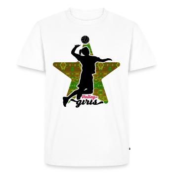 Cadeau d'entraînement sportif pour ballon de volley-ball féminin - T-shirt Premium bio Homme - blanc - Devant - Nico (187cm)