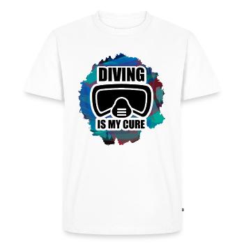 Diver Diving is Medicine Swimming Woman - Men's Premium Organic T-Shirt - white - Front - Nico (187cm)