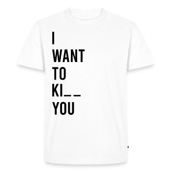 I want to ki .. you - Men's Premium Organic T-Shirt - white - Front - Nico (187cm)