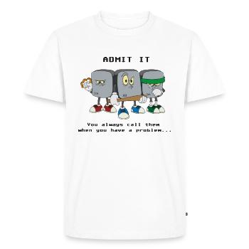 Ctrl Alt Del Computer Computer Scientist Programmer - Men's Premium Organic T-Shirt - white - Front - Nico (187cm)