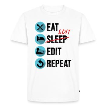 Cinéaste Postproduction Vidéo Editeur et Monteur - T-shirt Premium bio Homme - blanc - Devant - Nico (187cm)