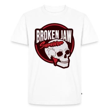 Mâchoire cassée - T-shirt Premium bio Homme - blanc - Devant - Nico (187cm)