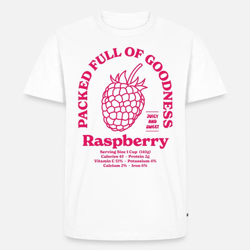 Himbeer-Ernährung - Männer Premium Bio T-Shirt - Weiß