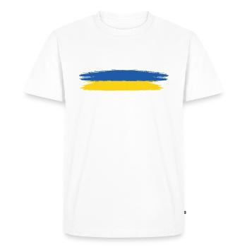 Ukraine Flag Colors Blue Yellow | No War | Peace - Men's Premium Organic T-Shirt - white - Front - Nico (187cm)