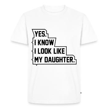 Oui, je sais, je ressemble à ma fille - T-shirt Premium bio Homme - blanc - Devant - Nico (187cm)