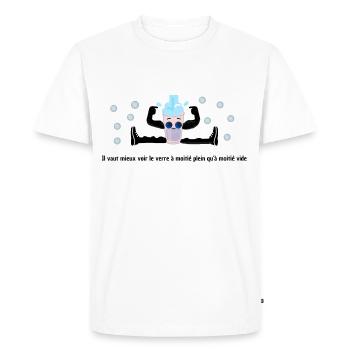 positivité - T-shirt Premium bio Homme - blanc - Devant - Nico (187cm)