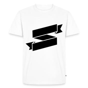 Bannière ruban noir - T-shirt Premium bio Homme - blanc - Devant - Nico (187cm)