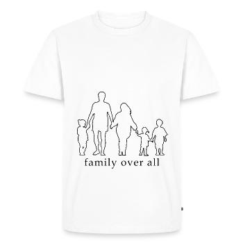 Family over all - Men's Premium Organic T-Shirt - white - Front - Nico (187cm)