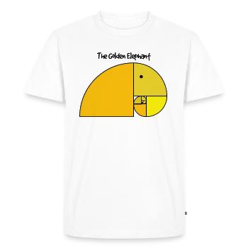 Éléphant de Fibonacci - éléphant doré - T-shirt Premium bio Homme - blanc - Devant - Nico (187cm)