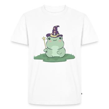 Cottagecore Aesthetic Kawaii Unicorn Frog Wizard - Men's Premium Organic T-Shirt - white - Front - Nico (187cm)