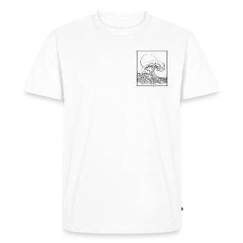 Japanese Aesthetic The Great Wave Off Kanagawa - Men's Premium Organic T-Shirt - white - Front - Nico (187cm)