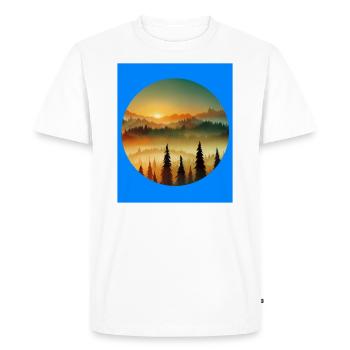 Silhouette de la forêt de montagne - T-shirt Premium bio Homme - blanc - Devant - Nico (187cm)