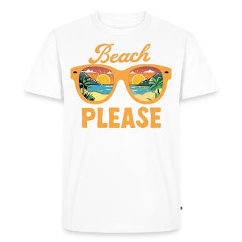 Beach Please Sunglasses with Sea Beach Summer time - Men's Premium Organic T-Shirt - white - Front - Nico (187cm)