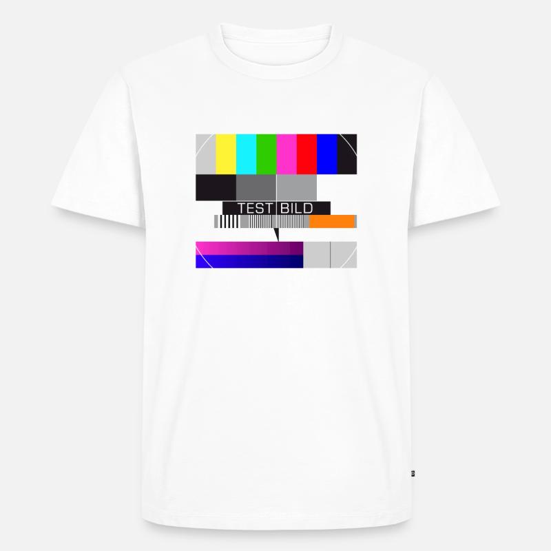 Testbild Fernsehen Bildschirm nostalgisch Display - Männer Premium Bio T-Shirt - Weiß