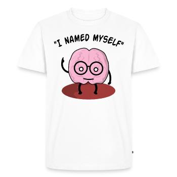 Je me suis nommé, jeu de mots amusant - T-shirt Premium bio Homme - blanc - Devant - Nico (187cm)