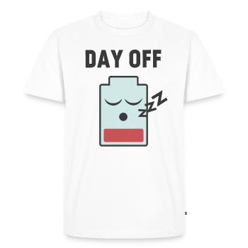 Jour de congé, icône de batterie faible - T-shirt Premium bio Homme - blanc - Devant - Nico (187cm)