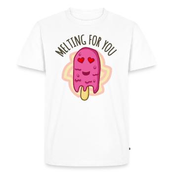 Melting for you, ice cream melting love - Men's Premium Organic T-Shirt - white - Front - Nico (187cm)
