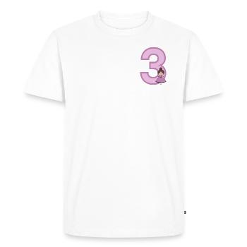 Number 3 - Men's Premium Organic T-Shirt - white - Front - Nico (187cm)