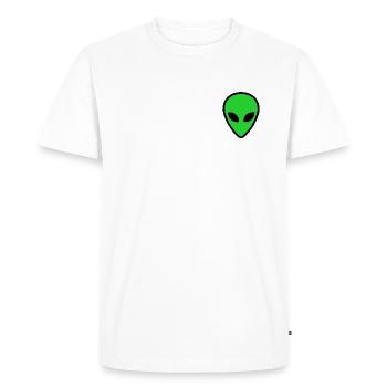 alien face 4 - Men's Premium Organic T-Shirt - white - Front - Nico (187cm)