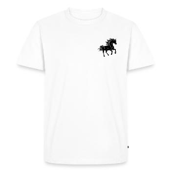 Cheval pesade Autocollant - T-shirt Premium bio Homme - blanc - Devant - Nico (187cm)