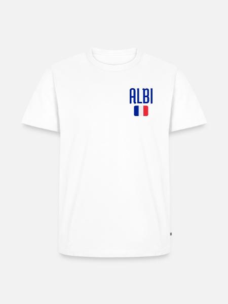 Albi France Flag Emblem - Men's Premium Organic T-Shirt - white