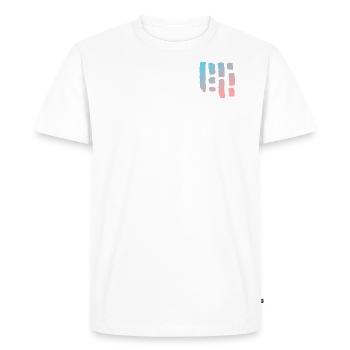 Stripe Fragment Pattern with Gradient - LOGO - Men's Premium Organic T-Shirt - white - Front - Nico (187cm)