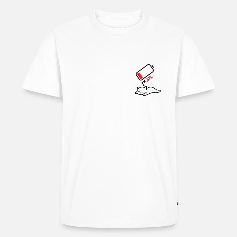 Schwache Batterie - Männer Premium Bio T-Shirt - Weiß