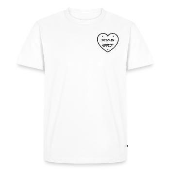 Kisses addict - Men's Premium Organic T-Shirt - white - Front - Nico (187cm)