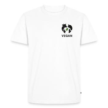 Végétalien - T-shirt Premium bio Homme - blanc - Devant - Nico (187cm)
