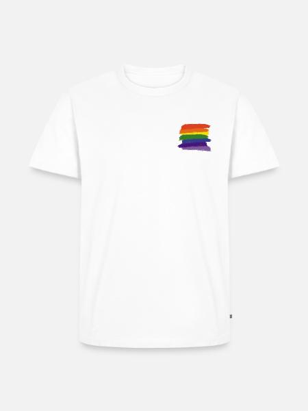 Rainbow Paint Brushes - Men's Premium Organic T-Shirt - white