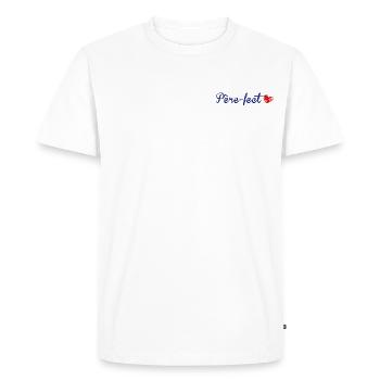 Père-fect (brodé) t shirt - monsieur tshirt - T-shirt Premium bio Homme - blanc - Devant - Nico (187cm)