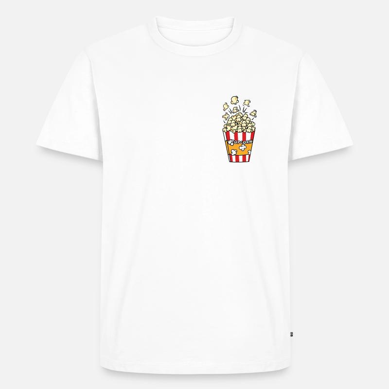 Popcorn - Männer Premium Bio T-Shirt - Weiß