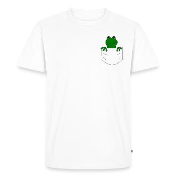 Grenouille dans le sac - T-shirt Premium bio Homme - blanc - Devant - Nico (187cm)