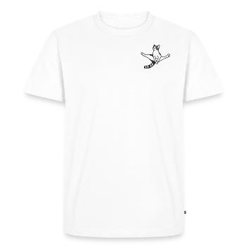 Chat marrant - T-shirt Premium bio Homme - blanc - Devant - Nico (187cm)