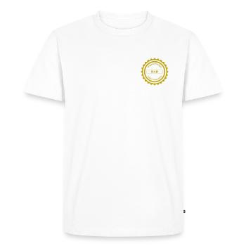 Label of Quality / Dad / Small - T-shirt Premium bio Homme - blanc - Devant - Nico (187cm)