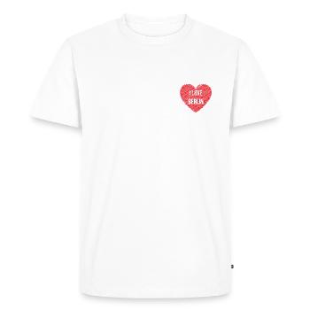 J’adore Berlin. J’adore Berlin. Je kiffe Berlin. - T-shirt Premium bio Homme - blanc - Devant - Nico (187cm)