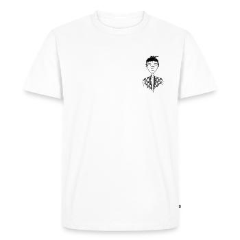 two-sided - Men's Premium Organic T-Shirt - white - Front - Nico (187cm)