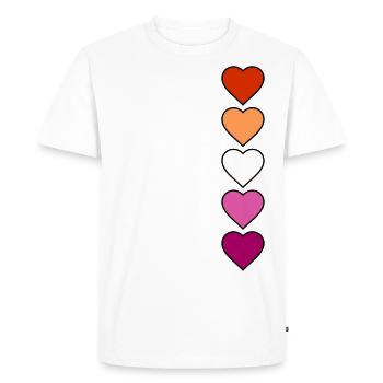 LGBTQ Pride Lesbian Heart Lesbian Flag Lesbian - T-shirt Premium bio Homme - blanc - Devant - Nico (187cm)