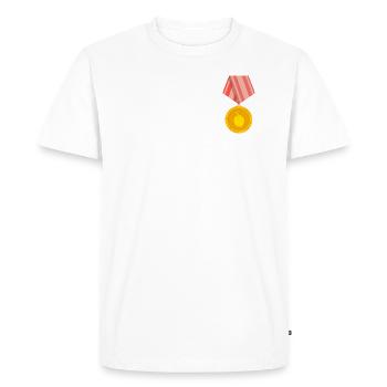 Médaille Savina Rouge - T-shirt Premium bio Homme - blanc - Devant - Nico (187cm)