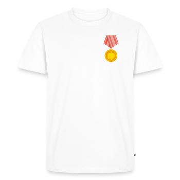 Trinidad Moruga Scorpion Medal - Men's Premium Organic T-Shirt - white - Front - Nico (187cm)