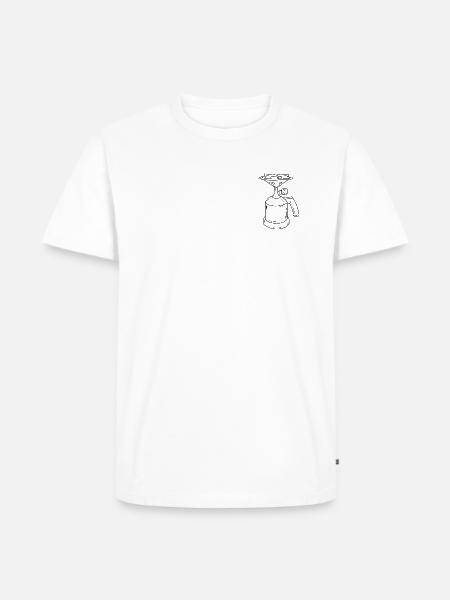 Campingkocher – Minimalistisches Camping Design - Männer Premium Bio T-Shirt - Weiß