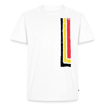 Belgique Strip VINTAGE - T-shirt Premium bio Homme - blanc - Devant - Nico (187cm)