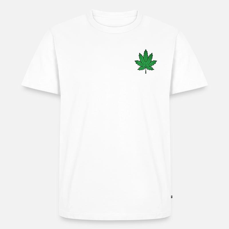 High Leaf Cannabisblatt - Männer Premium Bio T-Shirt - Weiß