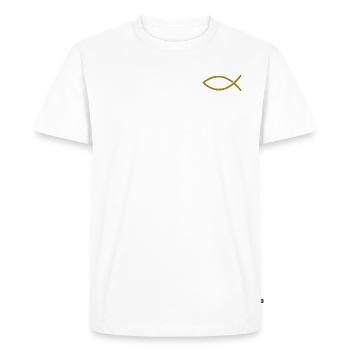 Poisson Christian Gold - T-shirt Premium bio Homme - blanc - Devant - Nico (187cm)