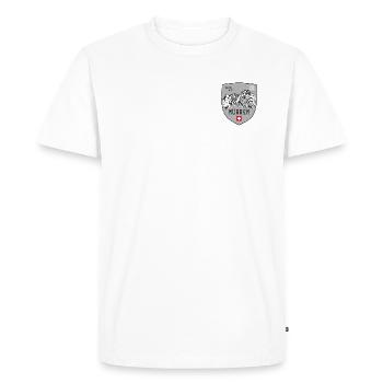 Mürren Eiger Mönch Jungrfrau Schweiz Coat of Arms - Men's Premium Organic T-Shirt - white - Front - Nico (187cm)